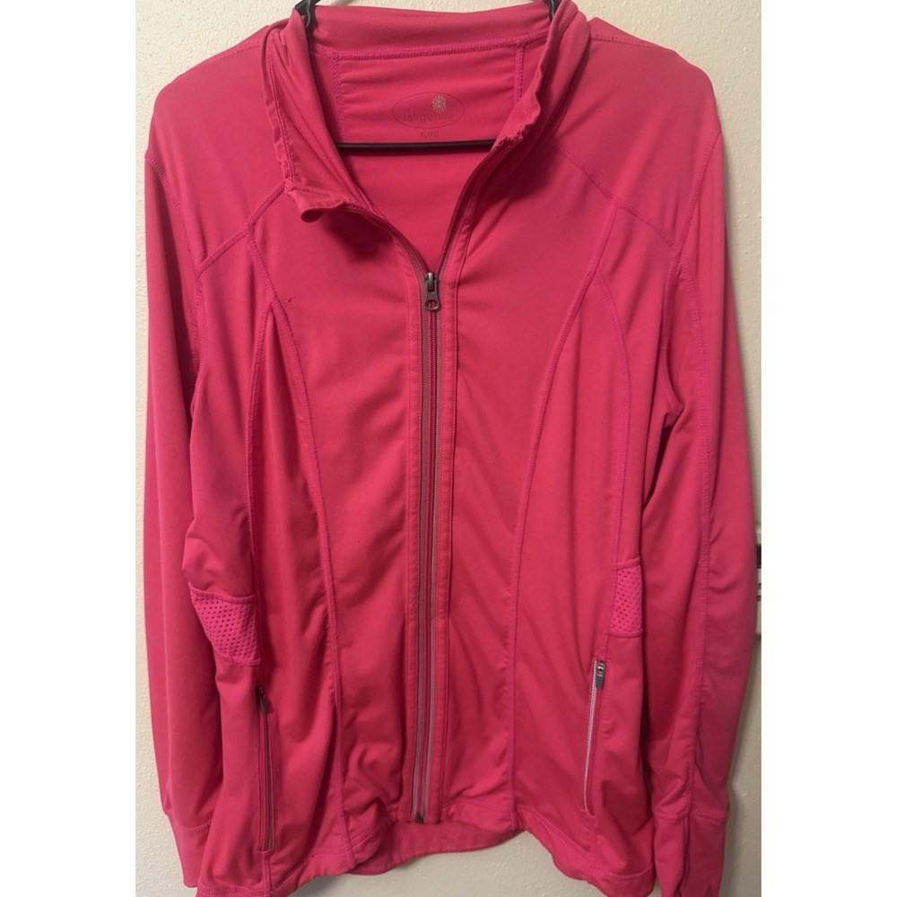 Tangerine Women's Pink Full Zip Track Jacket XL Polyester Knit Athleisure